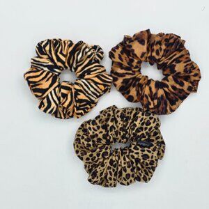 Handmade Luxurious Tiger, Leopard and Cheetah Fabric Scrunchies XXL